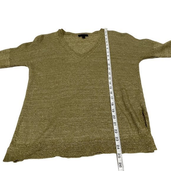 J. Crew Merino Wool Linen Blend V-Neck Sweater Heather Green Size M - Picture 7 of 7
